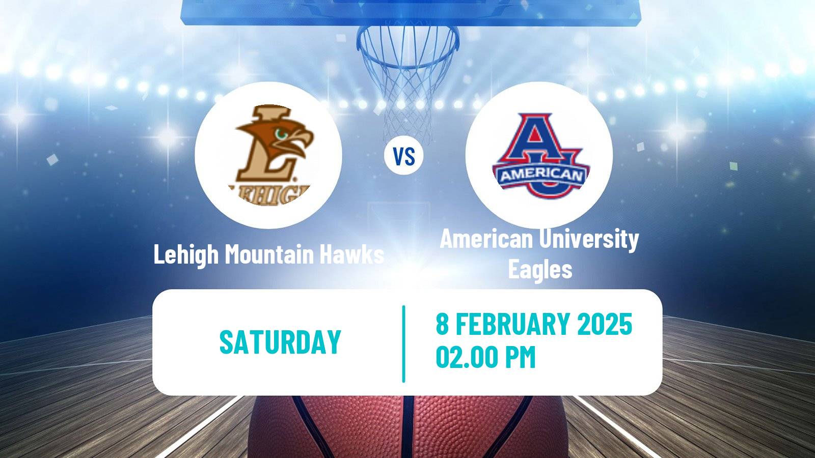 Basketball NCAA College Basketball Lehigh Mountain Hawks - American University Eagles