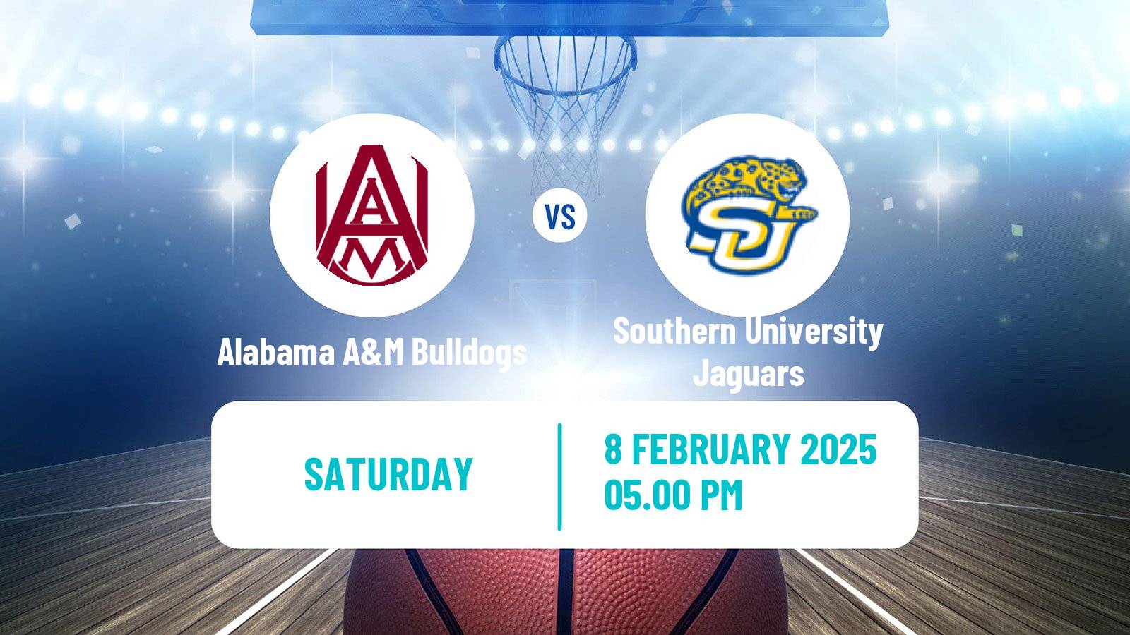 Basketball NCAA College Basketball Alabama A&M Bulldogs - Southern University Jaguars