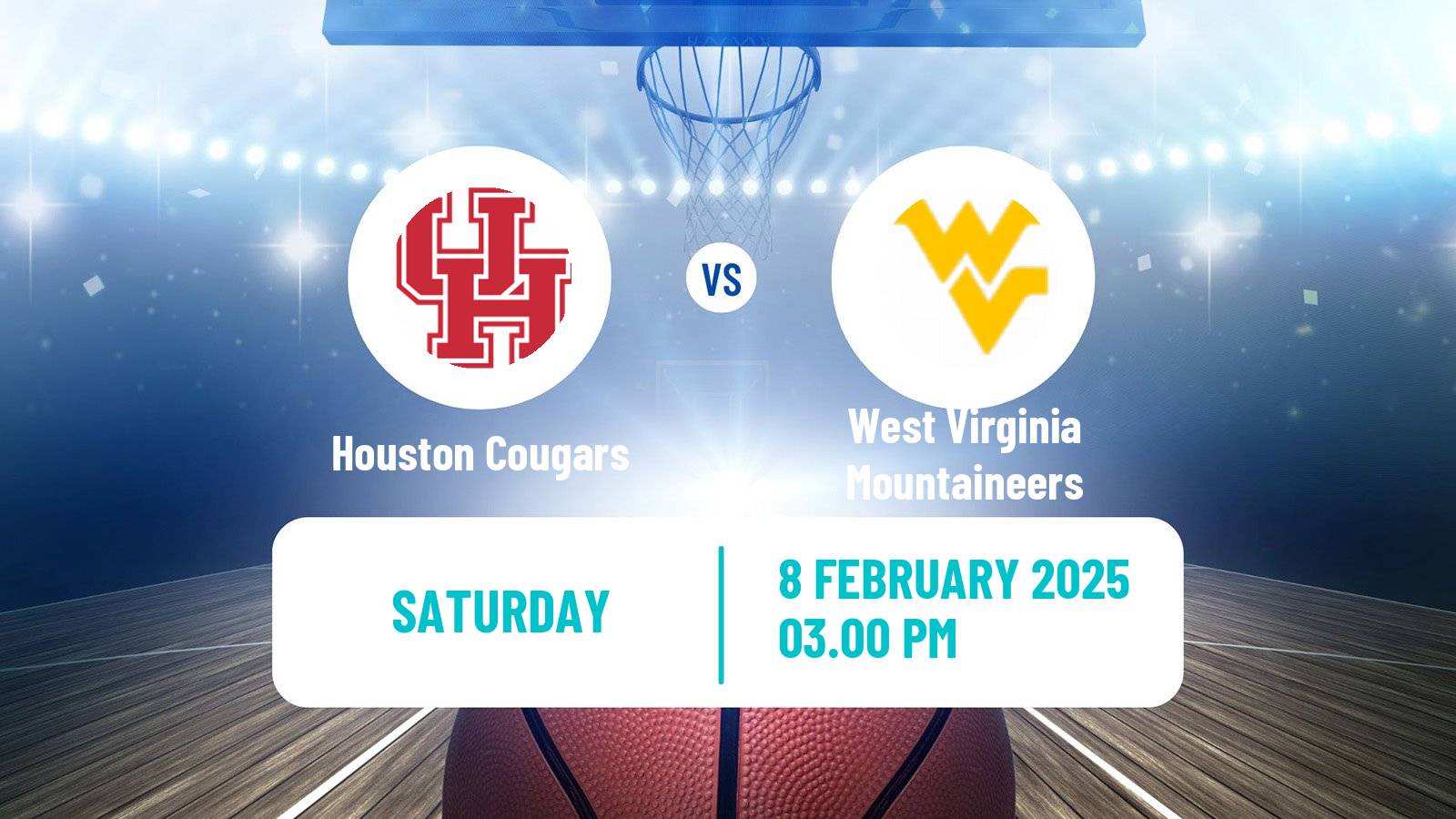 Basketball NCAA College Basketball Women Houston Cougars - West Virginia Mountaineers