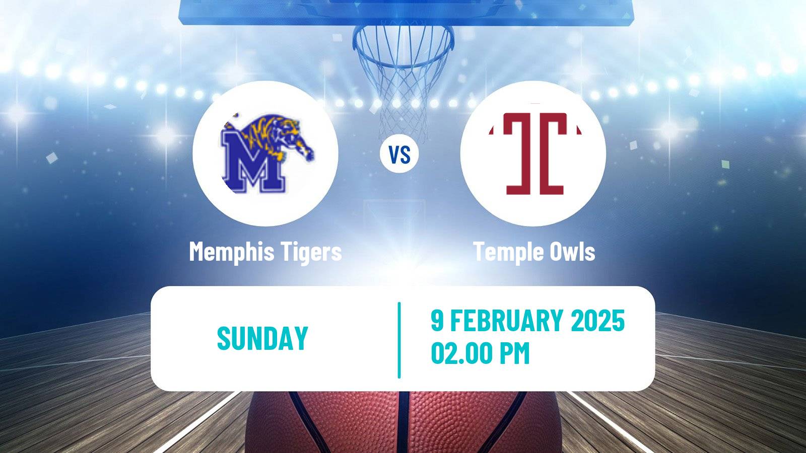 Basketball NCAA College Basketball Memphis Tigers - Temple Owls