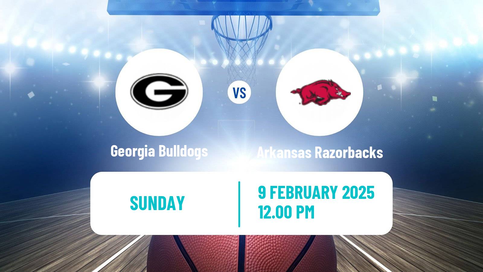 Basketball NCAA College Basketball Women Georgia Bulldogs - Arkansas Razorbacks