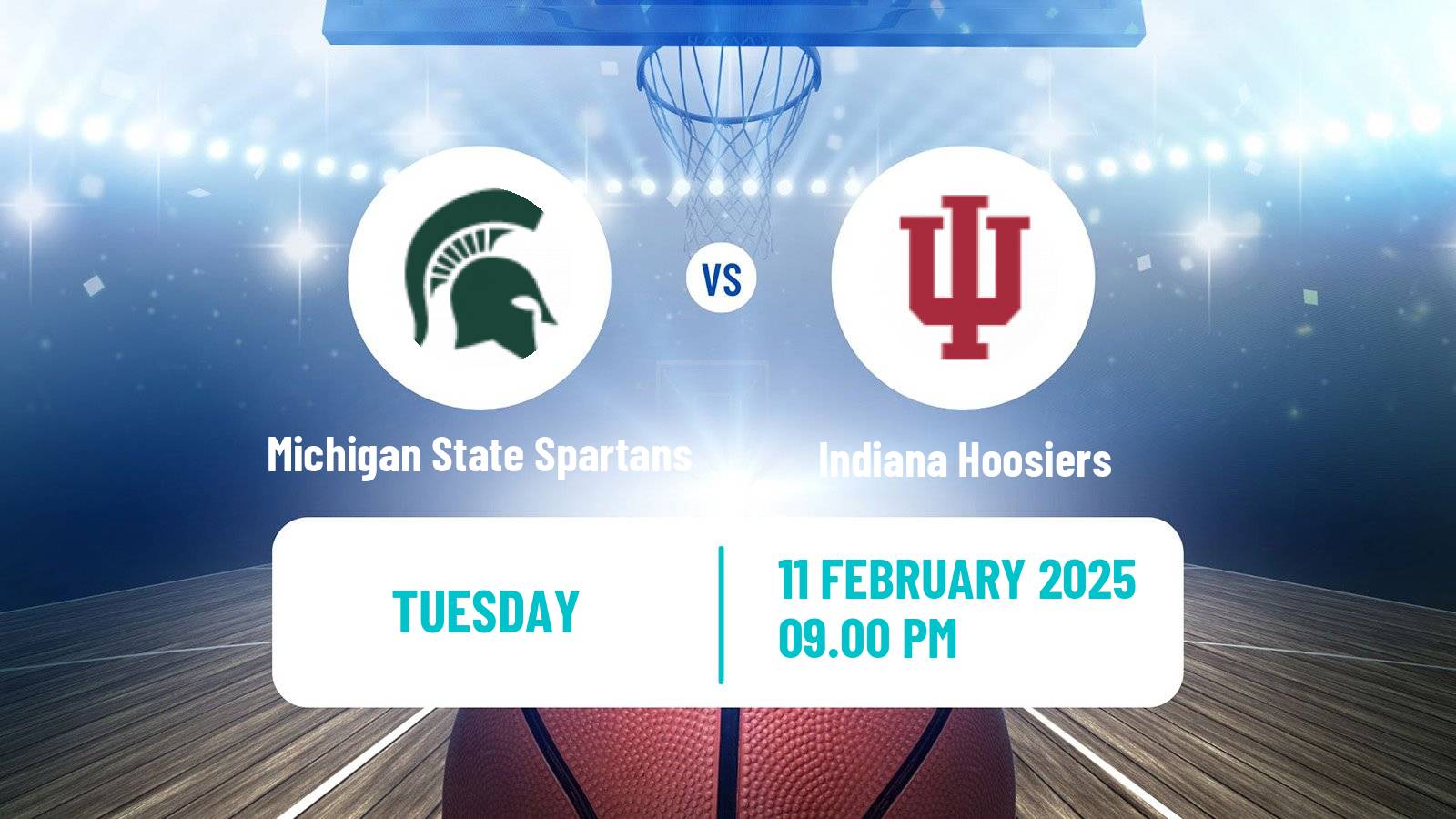 Basketball NCAA College Basketball Michigan State Spartans - Indiana Hoosiers