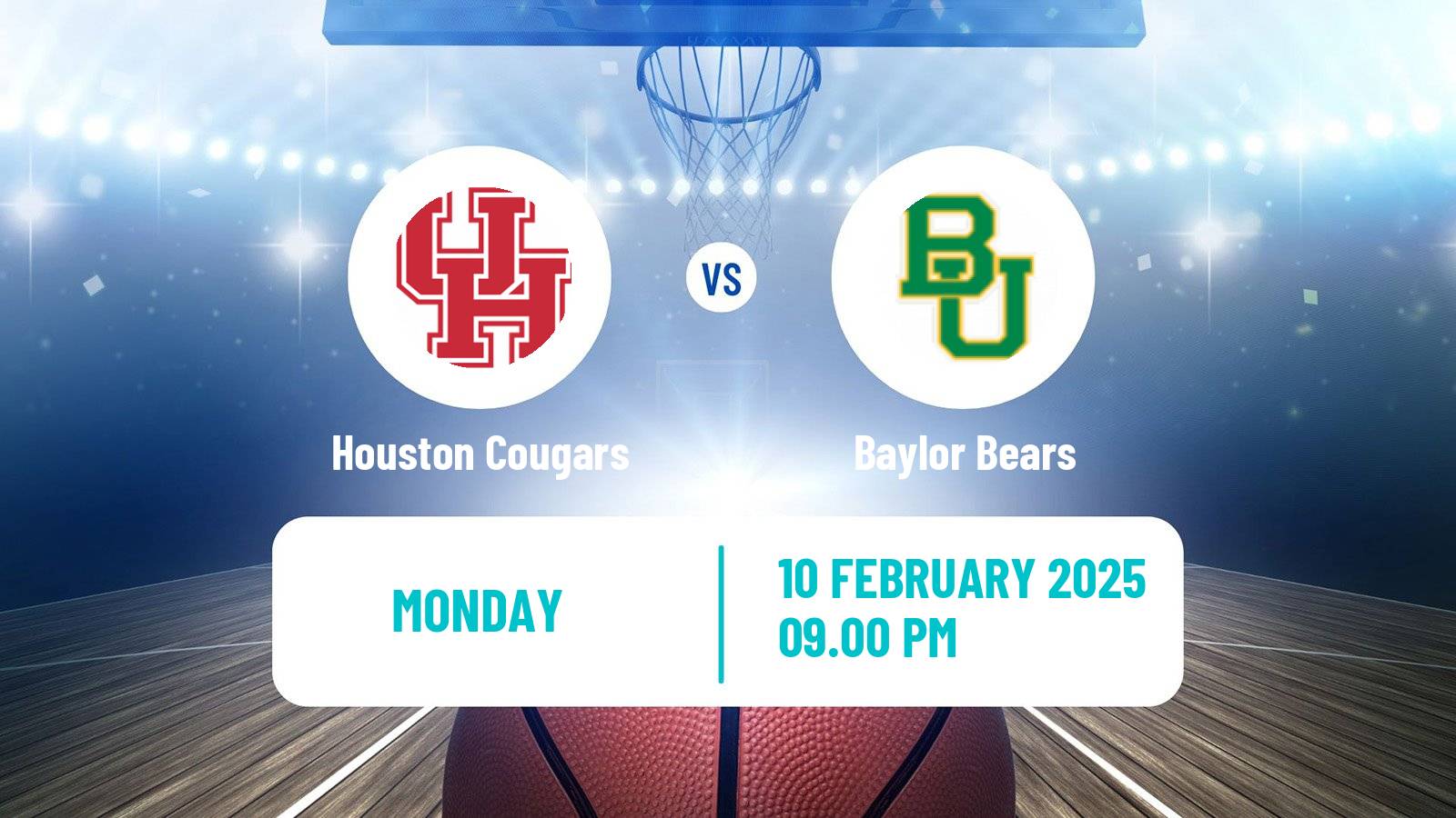 Basketball NCAA College Basketball Houston Cougars - Baylor Bears