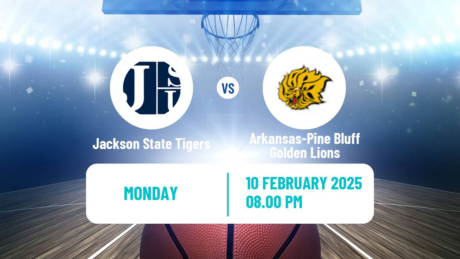 Basketball NCAA College Basketball Jackson State Tigers - Arkansas-Pine Bluff Golden Lions