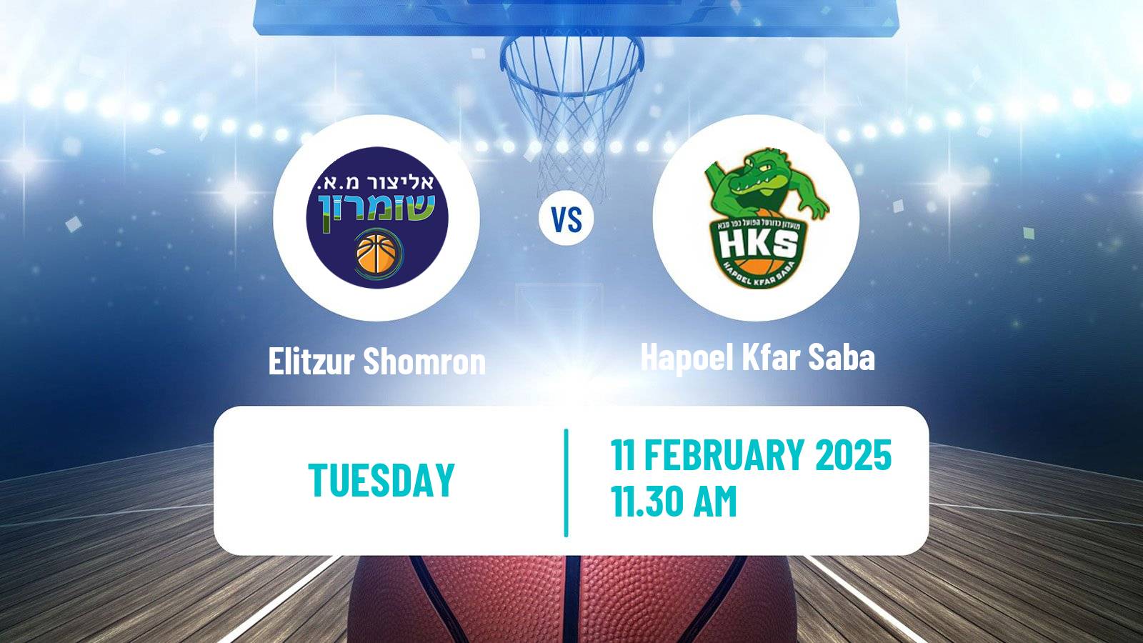 Basketball Israeli Liga Leumit Basketball Elitzur Shomron - Hapoel Kfar Saba