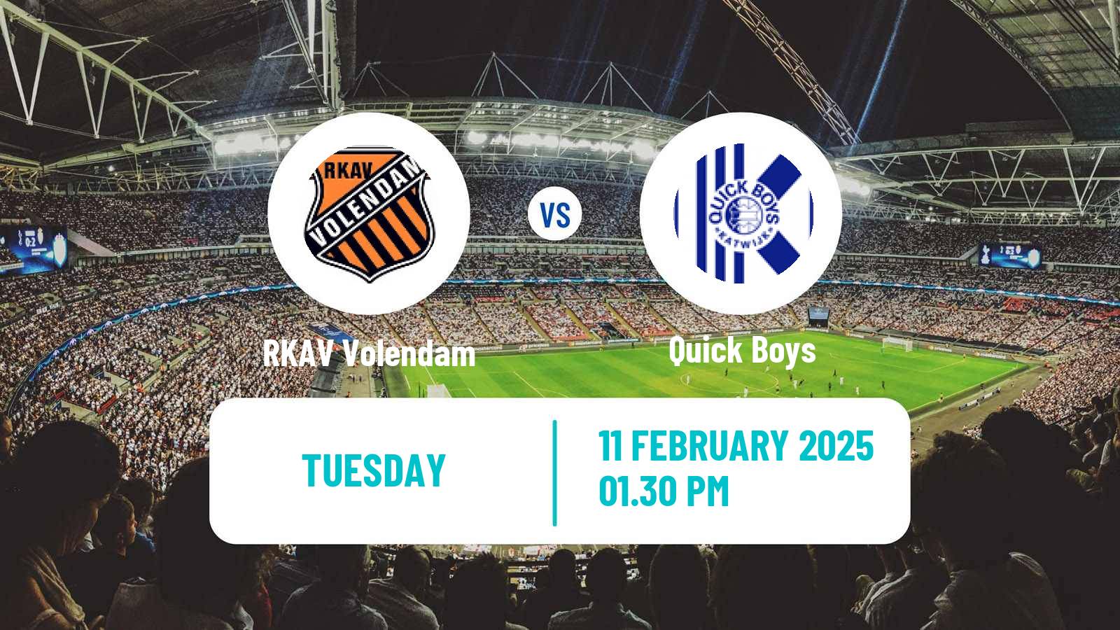 Soccer Dutch Tweede Divisie RKAV Volendam - Quick Boys