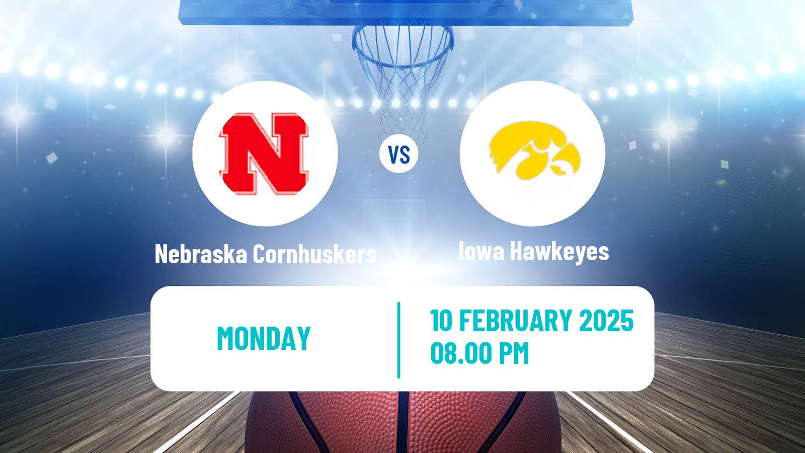 Basketball NCAA College Basketball Women Nebraska Cornhuskers - Iowa Hawkeyes