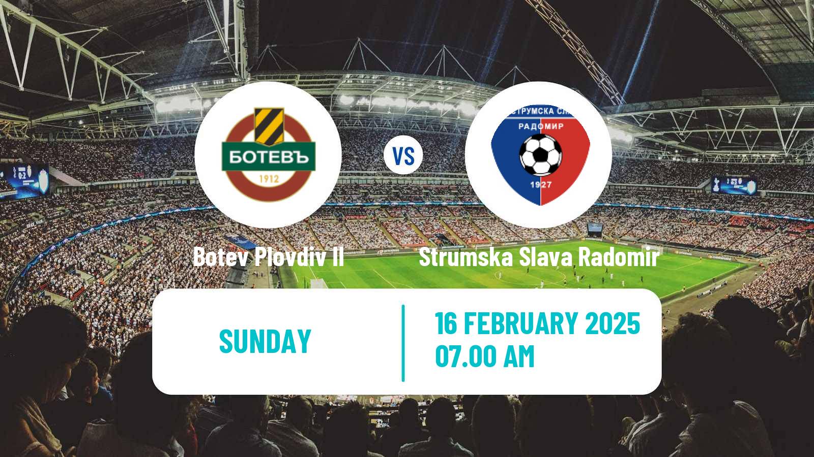 Soccer Bulgarian Vtora Liga Botev Plovdiv II - Strumska Slava Radomir