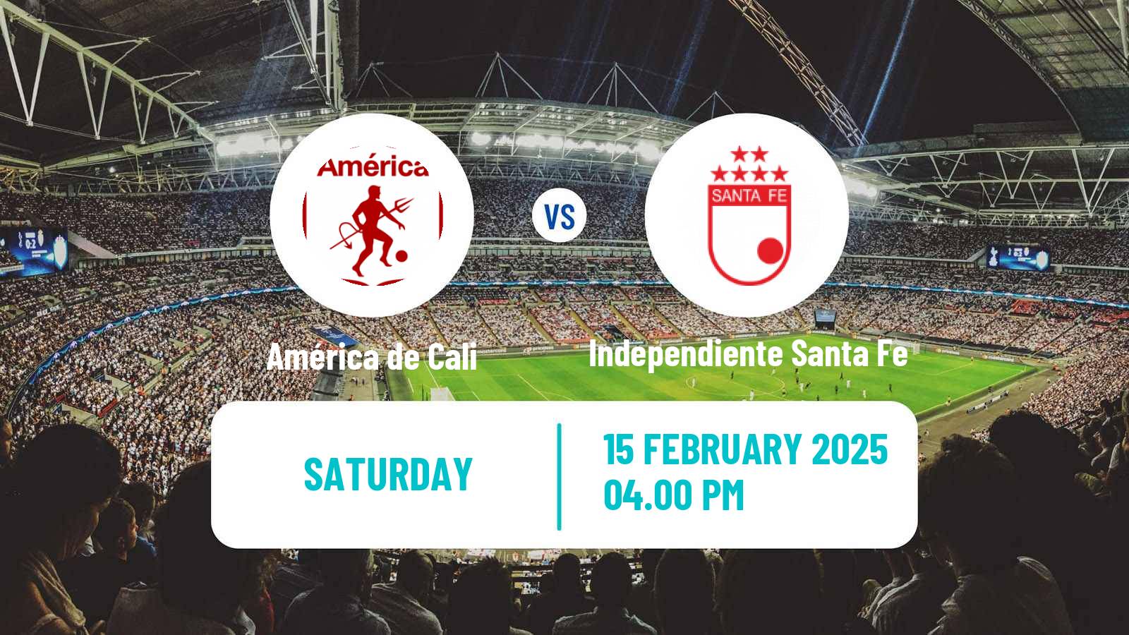 Soccer Colombian Primera A América de Cali - Independiente Santa Fe