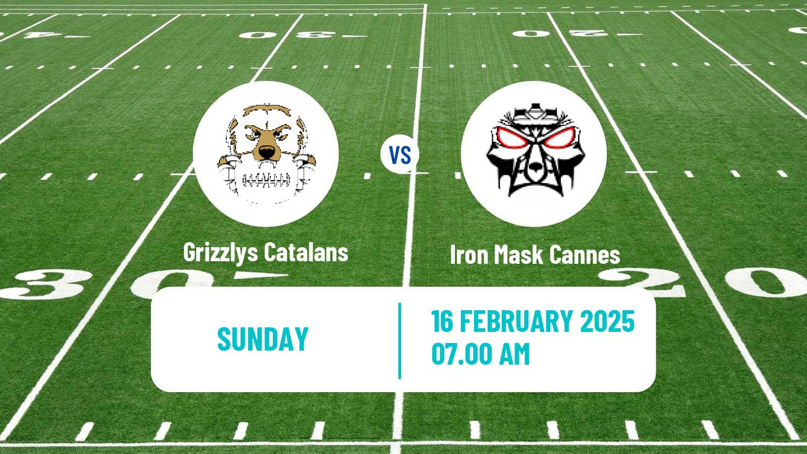 American football French Championnat Elite American Football Grizzlys Catalans - Iron Mask Cannes