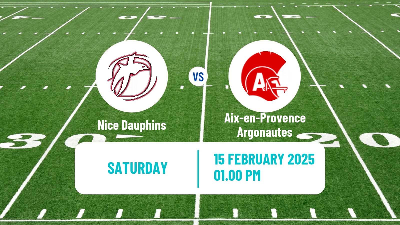 American football French Championnat Elite American Football Nice Dauphins - Aix-en-Provence Argonautes