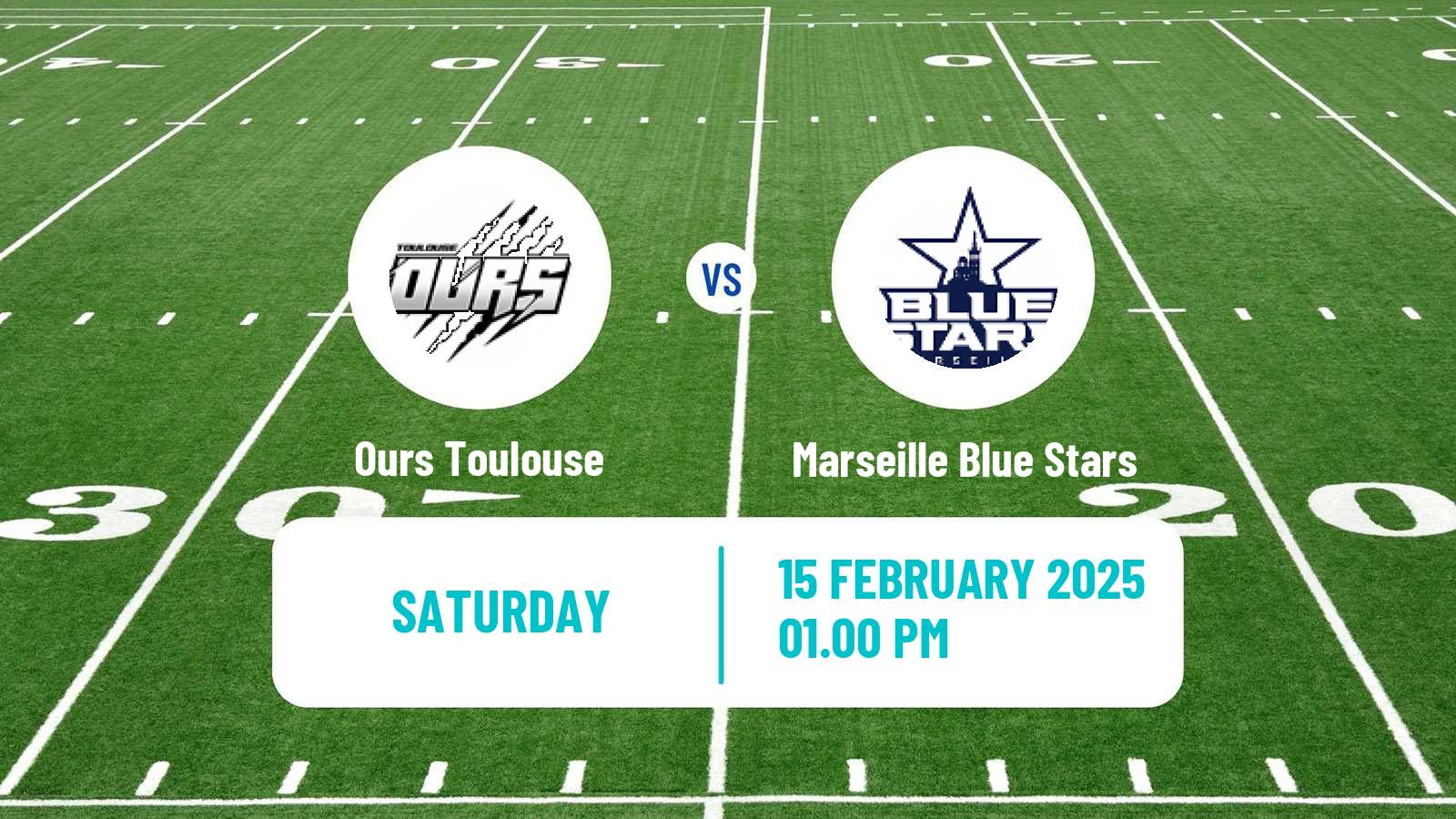 American football French Championnat Elite American Football Ours Toulouse - Marseille Blue Stars