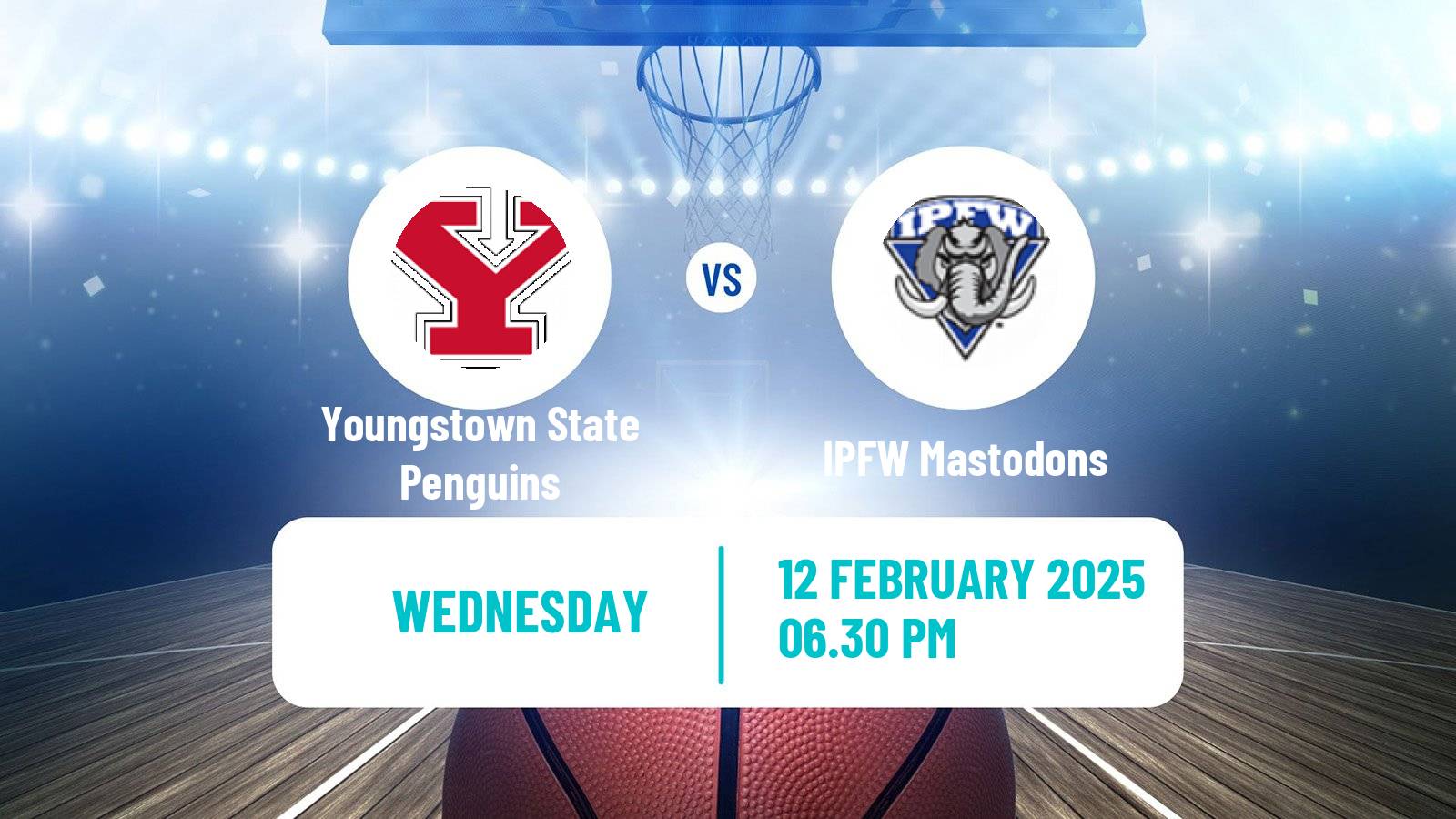 Basketball NCAA College Basketball Youngstown State Penguins - IPFW Mastodons