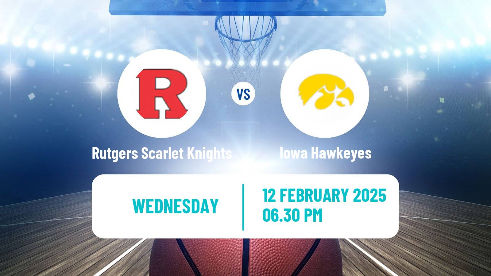 Basketball NCAA College Basketball Rutgers Scarlet Knights - Iowa Hawkeyes