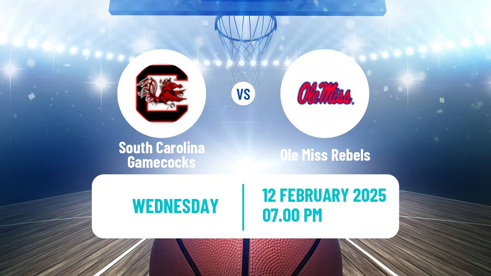 Basketball NCAA College Basketball South Carolina Gamecocks - Ole Miss Rebels