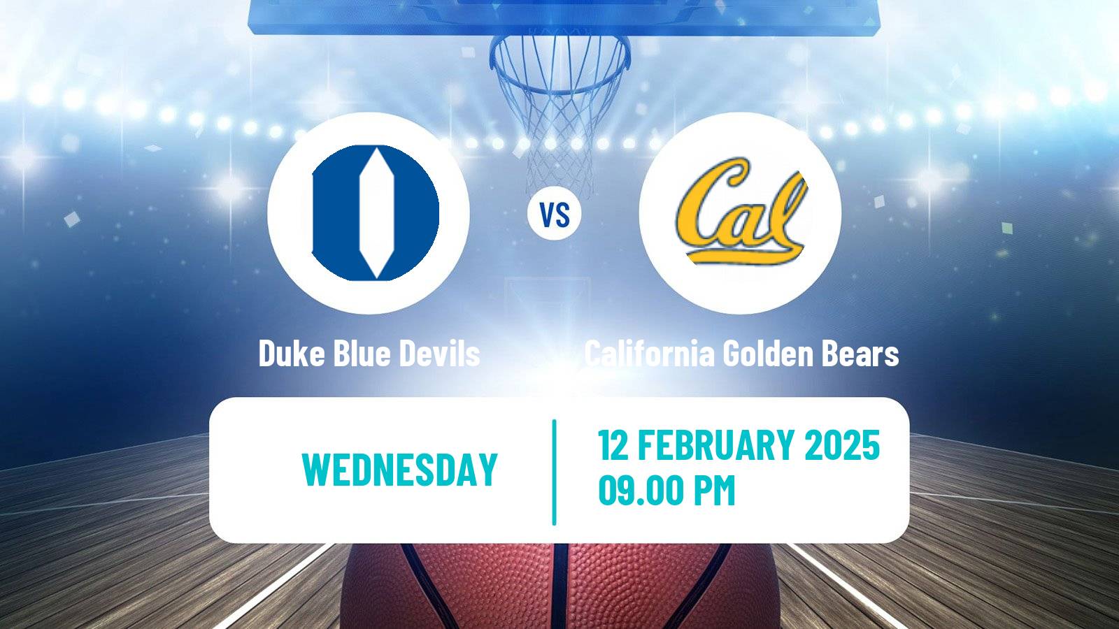 Basketball NCAA College Basketball Duke Blue Devils - California Golden Bears