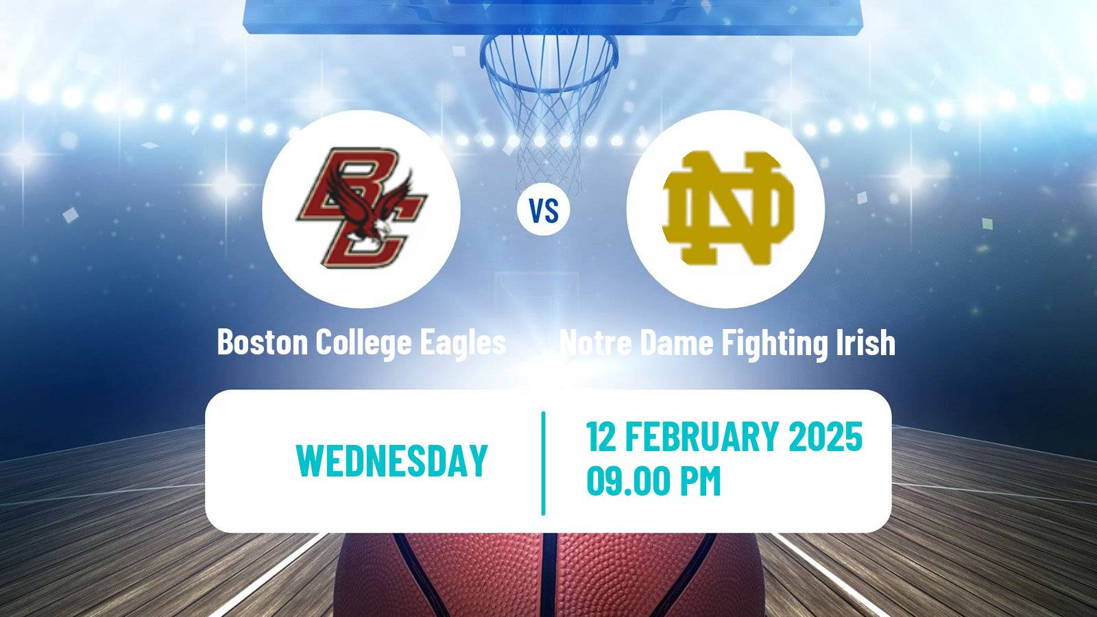 Basketball NCAA College Basketball Boston College Eagles - Notre Dame Fighting Irish