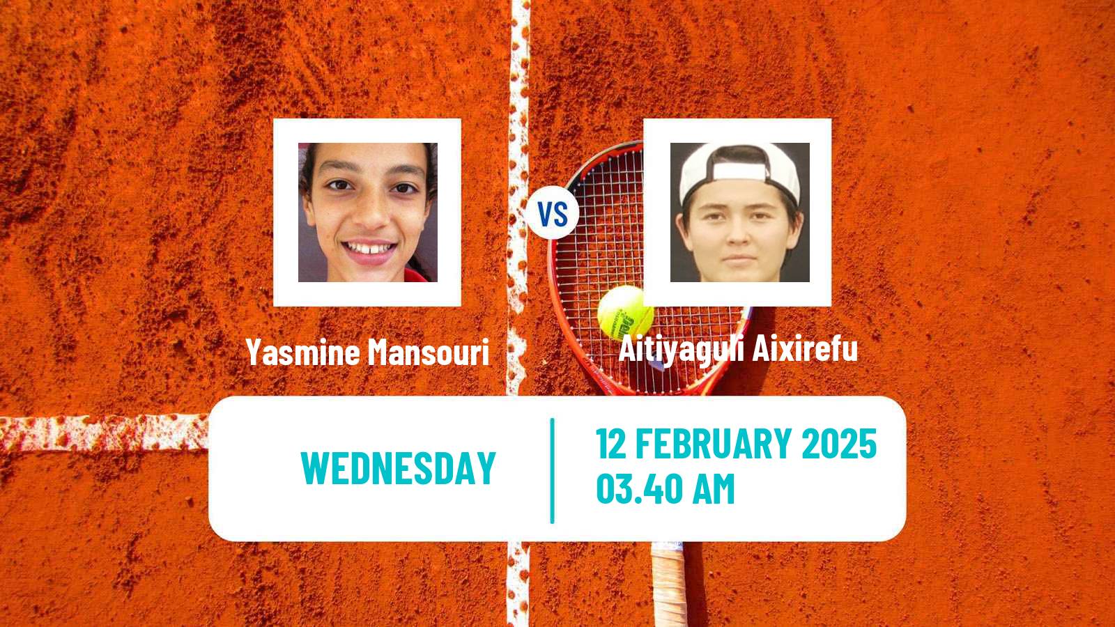 Tennis ITF W15 Monastir 6 Women Yasmine Mansouri - Aitiyaguli Aixirefu