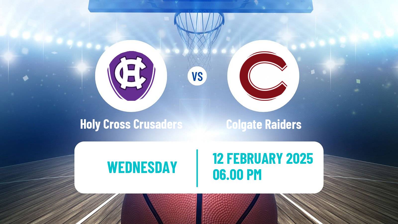 Basketball NCAA College Basketball Holy Cross Crusaders - Colgate Raiders