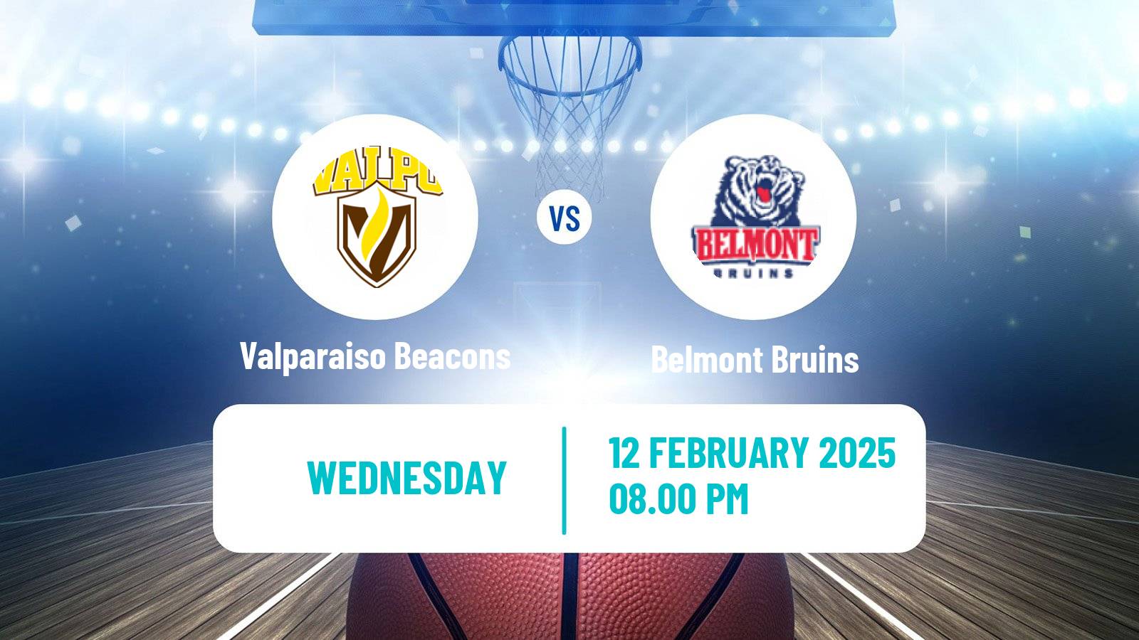 Basketball NCAA College Basketball Valparaiso Beacons - Belmont Bruins