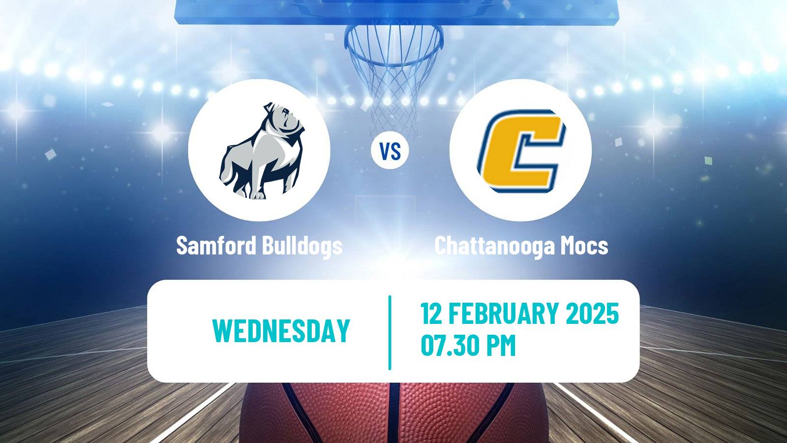 Basketball NCAA College Basketball Samford Bulldogs - Chattanooga Mocs