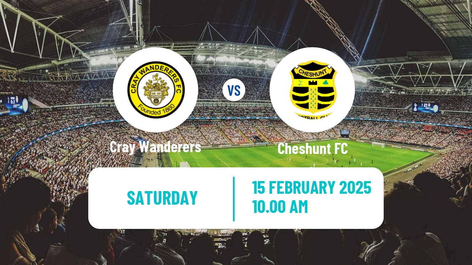 Soccer English Isthmian League Premier Division Cray Wanderers - Cheshunt