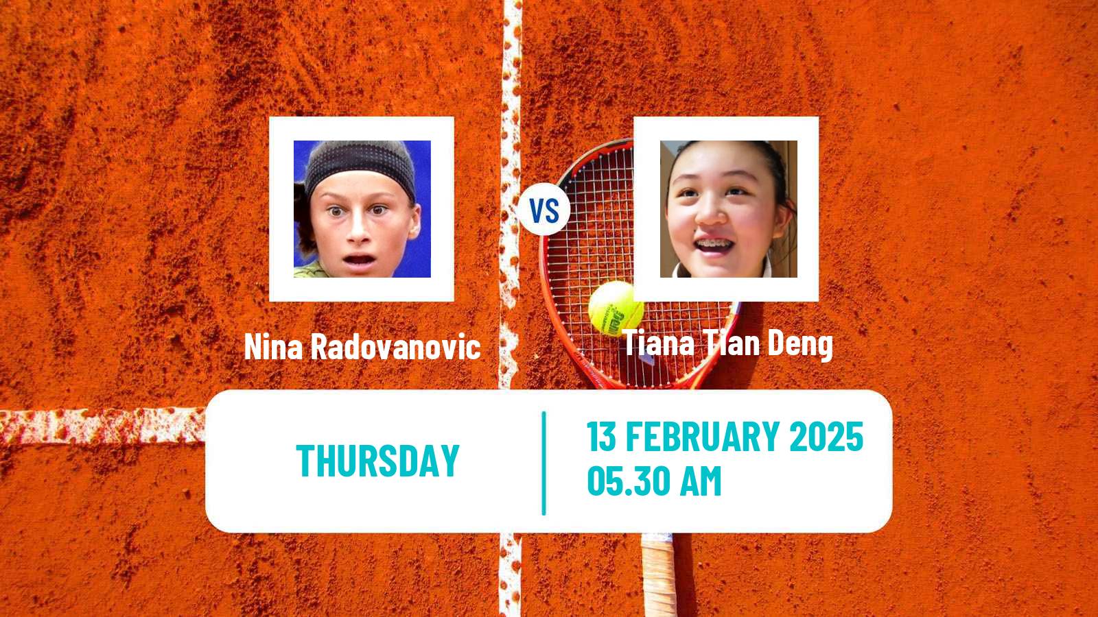 Tennis ITF W15 Monastir 6 Women Nina Radovanovic - Tiana Tian Deng