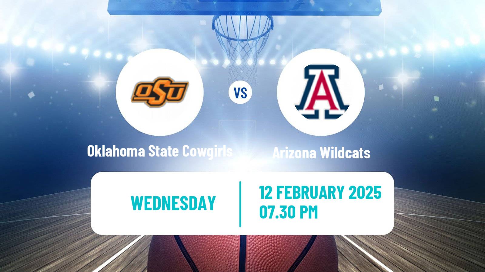 Basketball NCAA College Basketball Women Oklahoma State Cowgirls - Arizona Wildcats