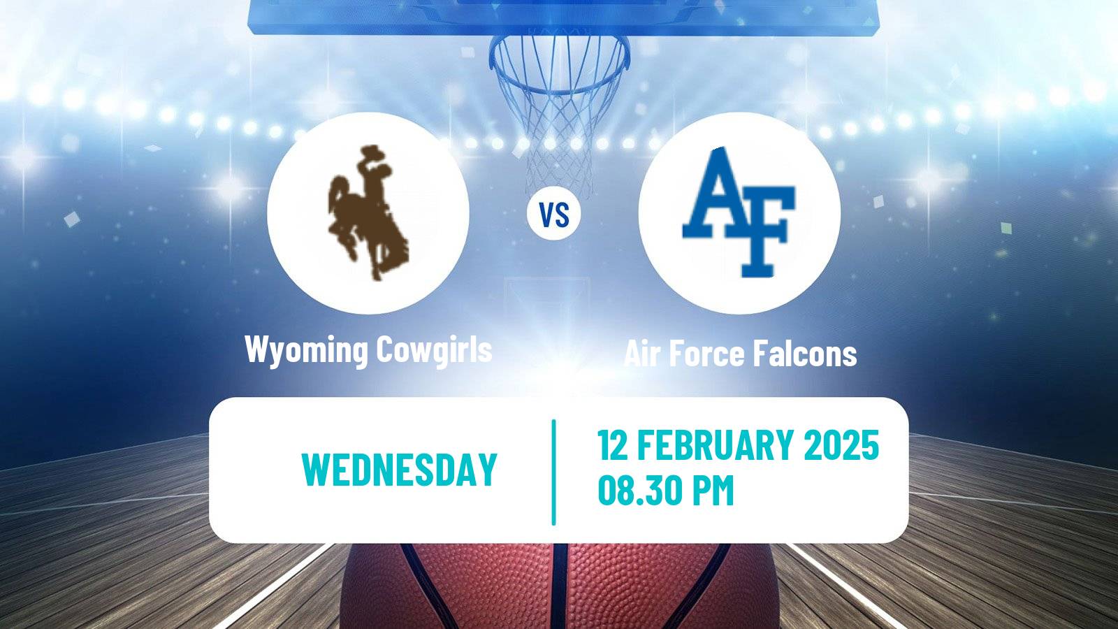 Basketball NCAA College Basketball Women Wyoming Cowgirls - Air Force Falcons