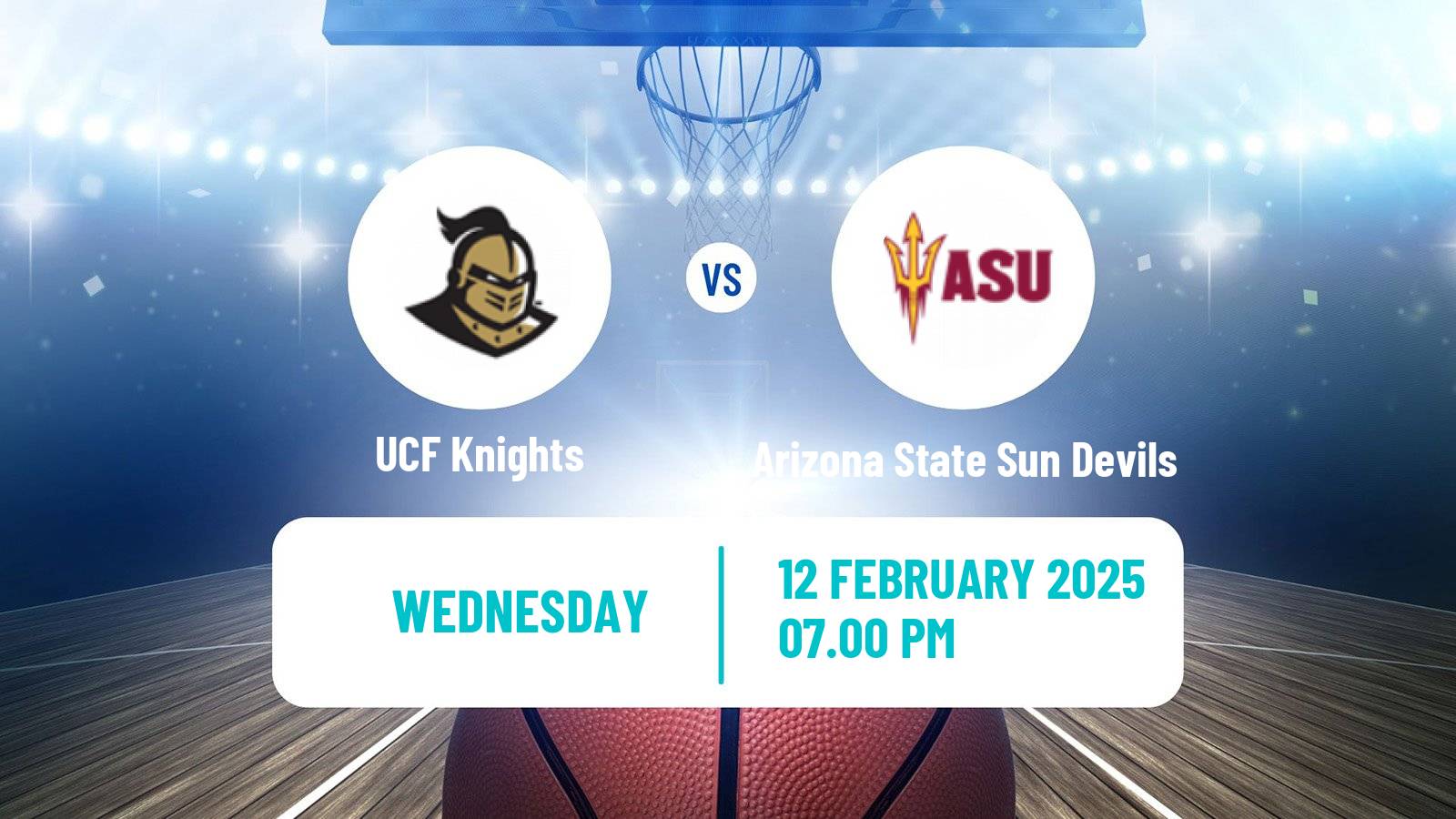 Basketball NCAA College Basketball Women UCF Knights - Arizona State Sun Devils