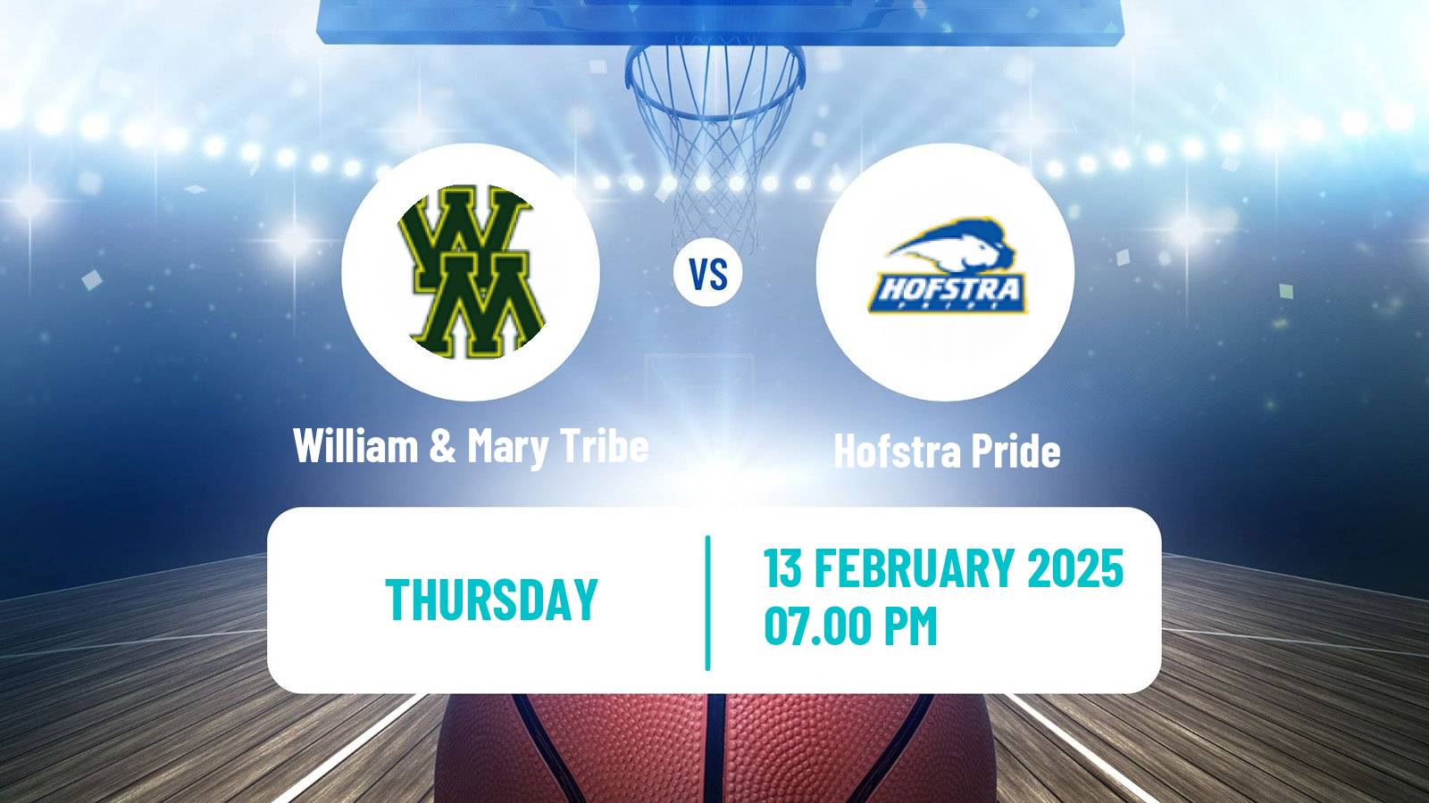 Basketball NCAA College Basketball William & Mary Tribe - Hofstra Pride