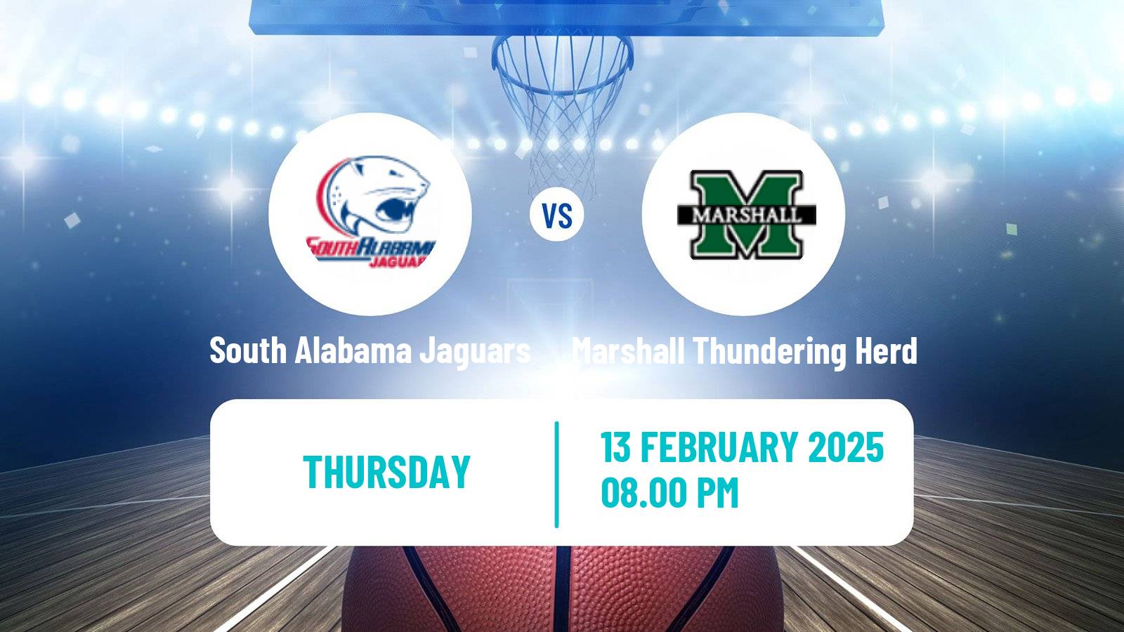 Basketball NCAA College Basketball South Alabama Jaguars - Marshall Thundering Herd