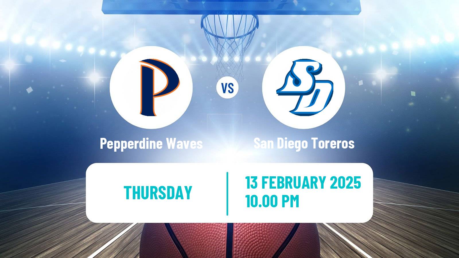 Basketball NCAA College Basketball Pepperdine Waves - San Diego Toreros