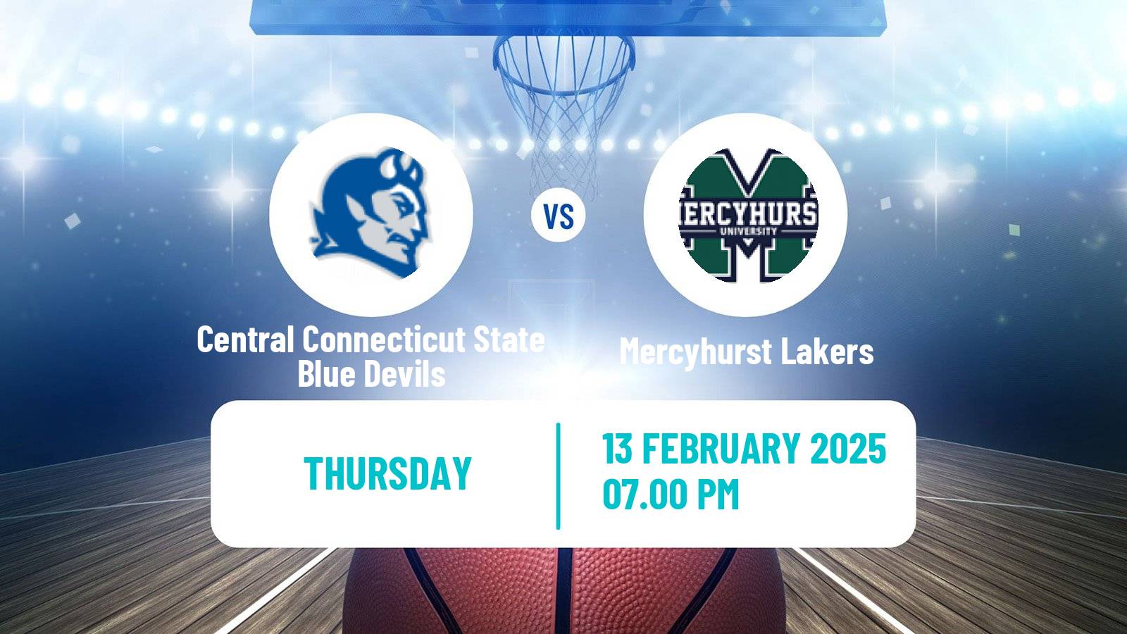 Basketball NCAA College Basketball Central Connecticut State Blue Devils - Mercyhurst Lakers