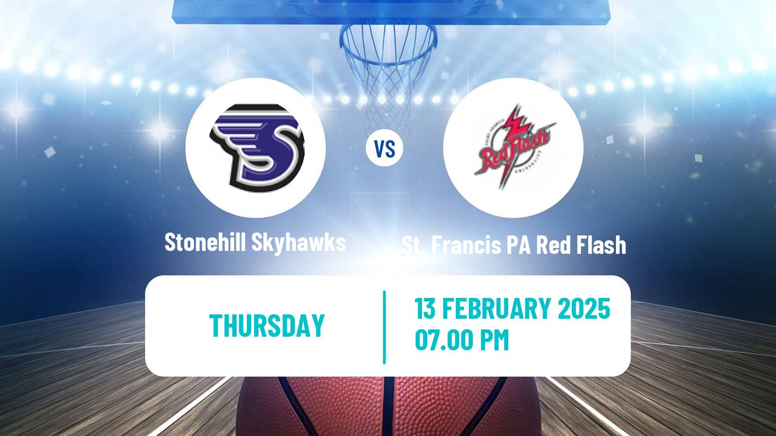 Basketball NCAA College Basketball Stonehill Skyhawks - St. Francis PA Red Flash