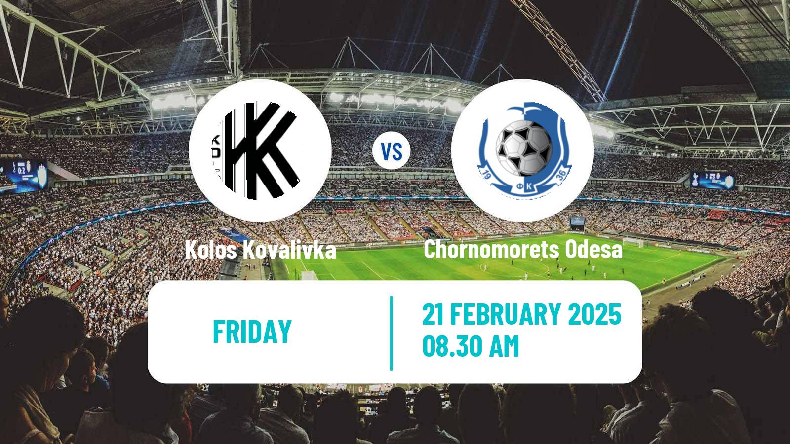 Soccer Ukrainian Premier League Kolos Kovalivka - Chornomorets Odesa