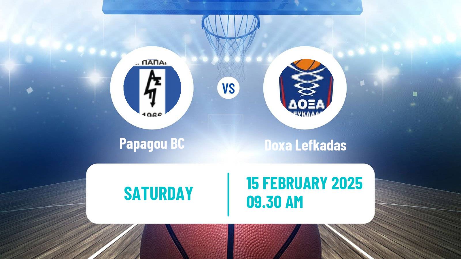 Basketball Greek Elite League Basketball Papagou - Doxa Lefkadas