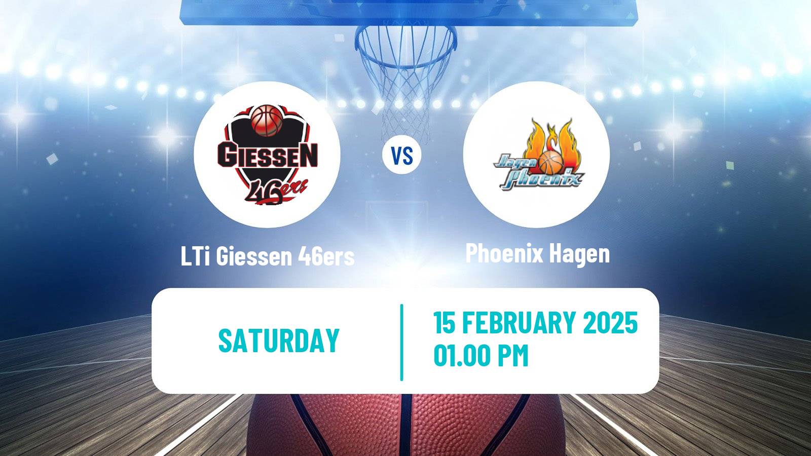 Basketball German Pro A Basketball LTi Giessen 46ers - Phoenix Hagen