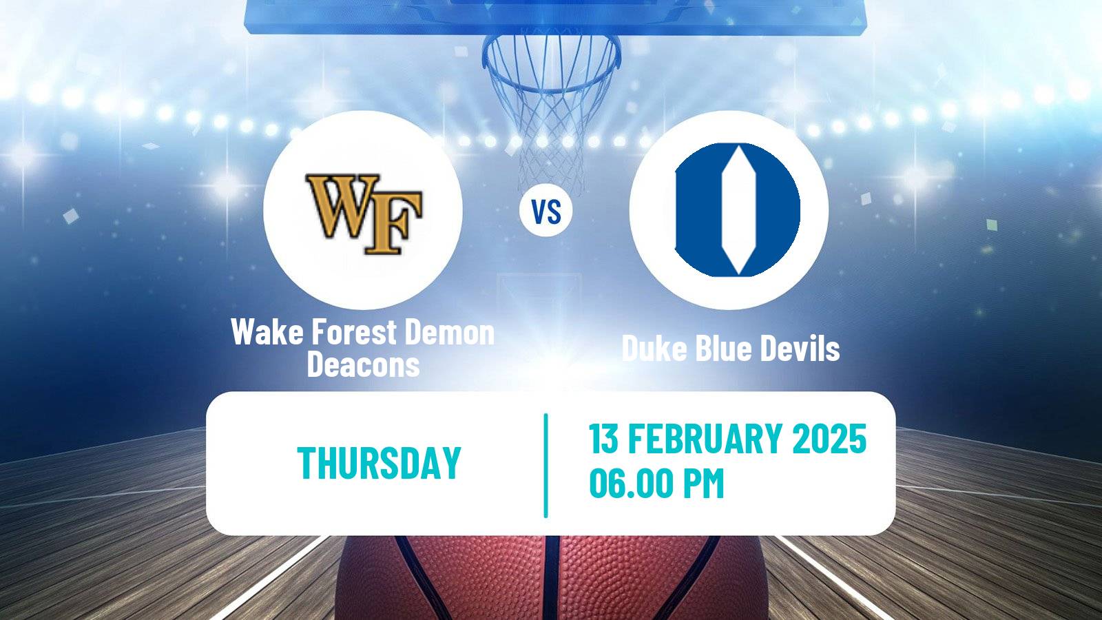 Basketball NCAA College Basketball Women Wake Forest Demon Deacons - Duke Blue Devils