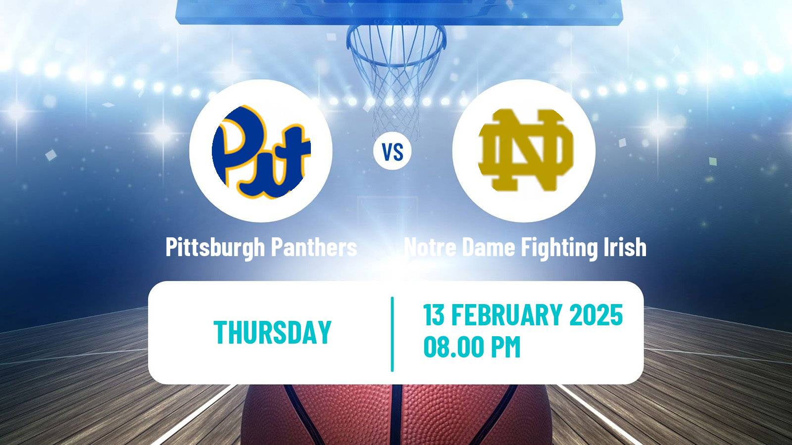 Basketball NCAA College Basketball Women Pittsburgh Panthers - Notre Dame Fighting Irish