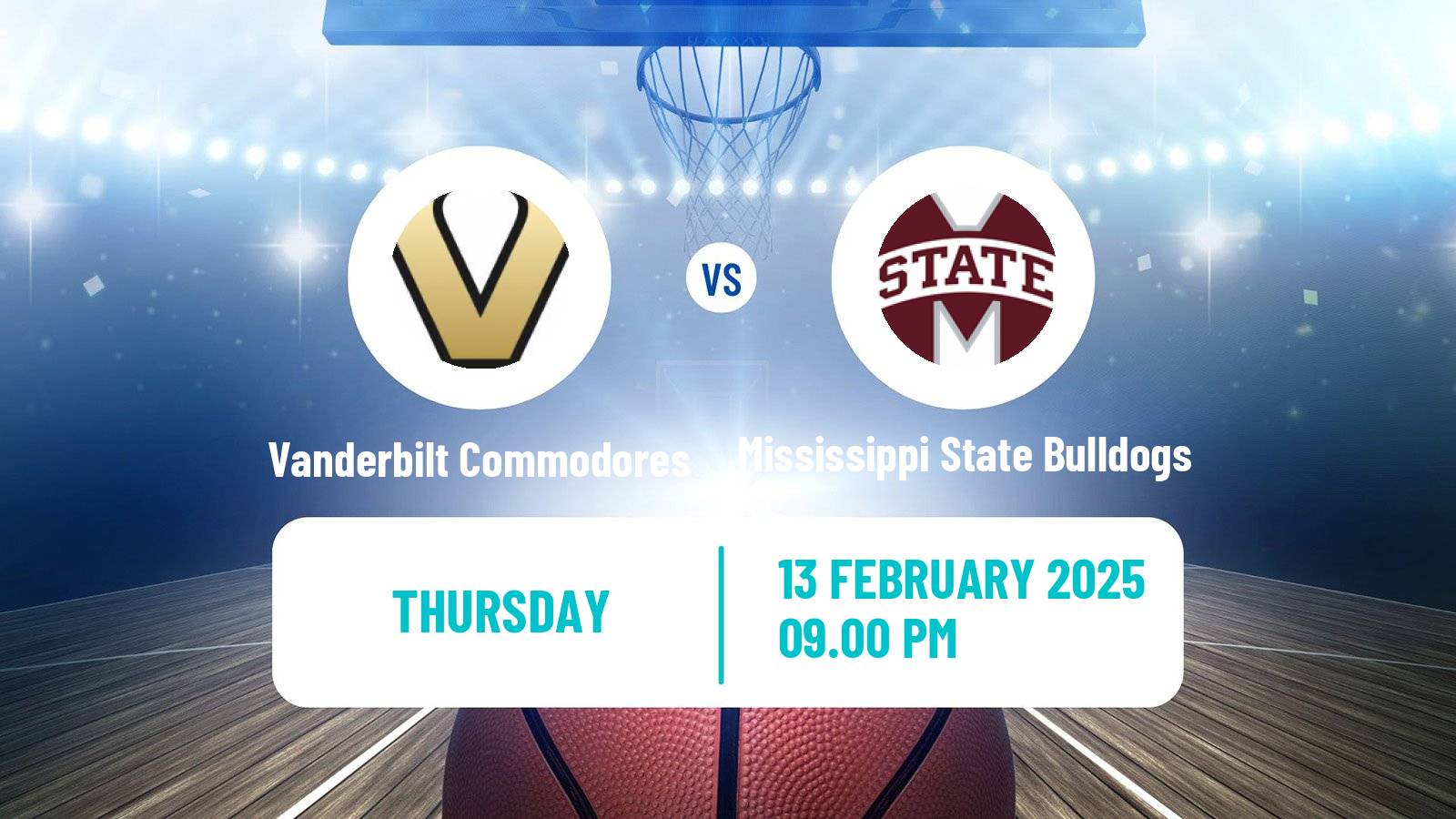 Basketball NCAA College Basketball Women Vanderbilt Commodores - Mississippi State Bulldogs