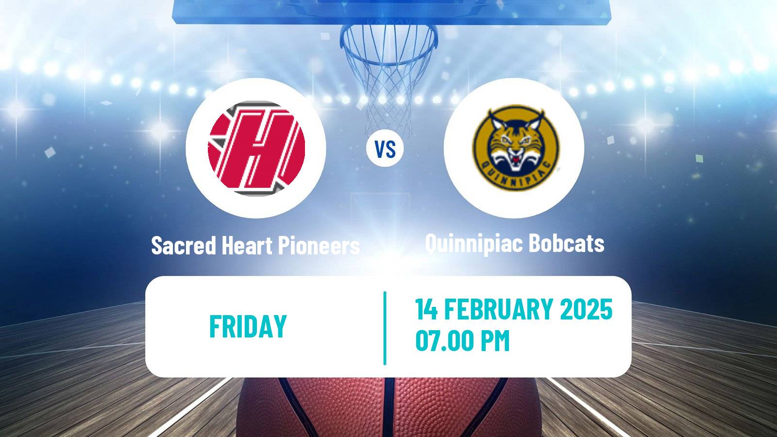 Basketball NCAA College Basketball Sacred Heart Pioneers - Quinnipiac Bobcats