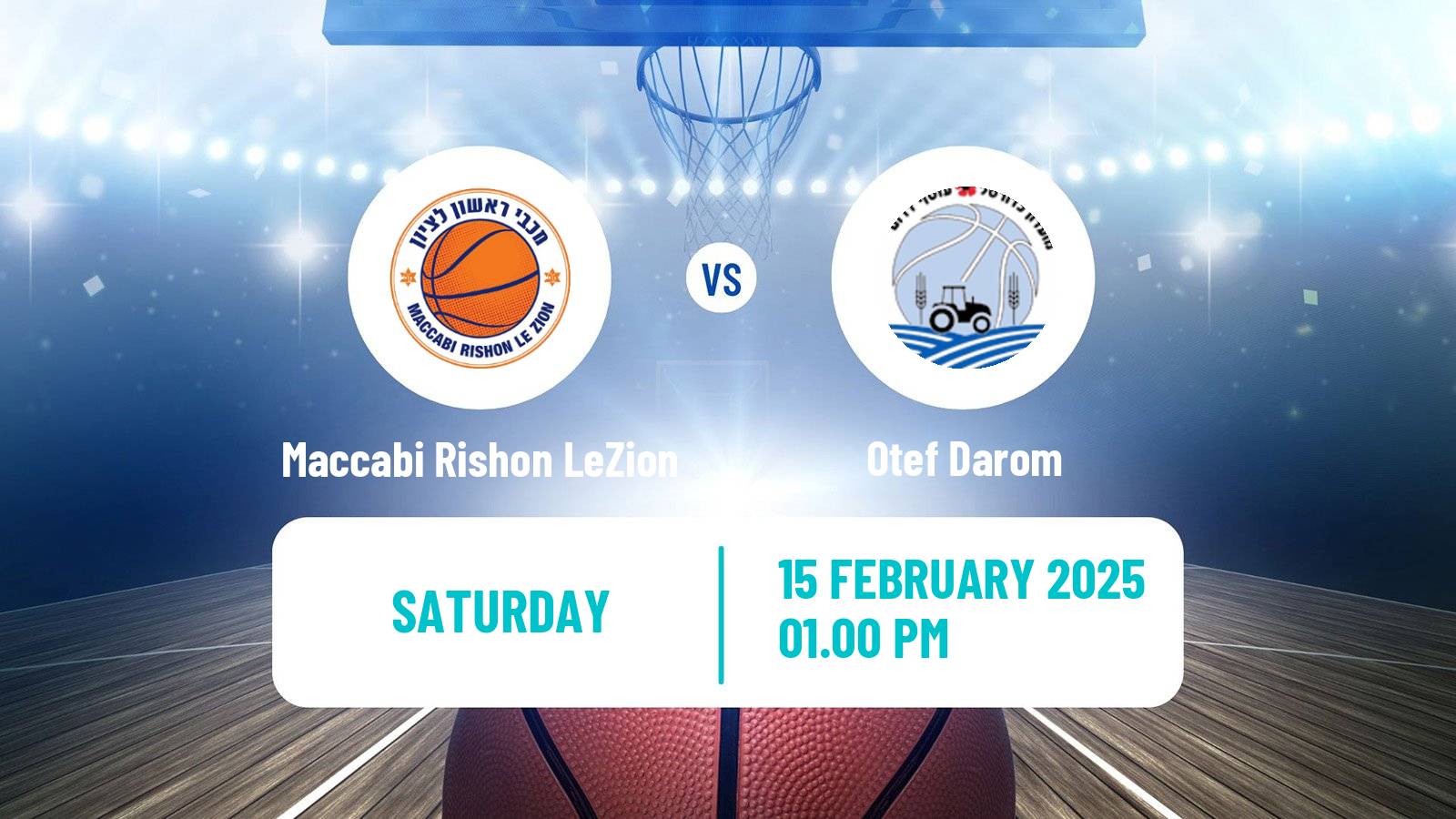 Basketball Israeli Liga Leumit Basketball Maccabi Rishon LeZion - Otef Darom