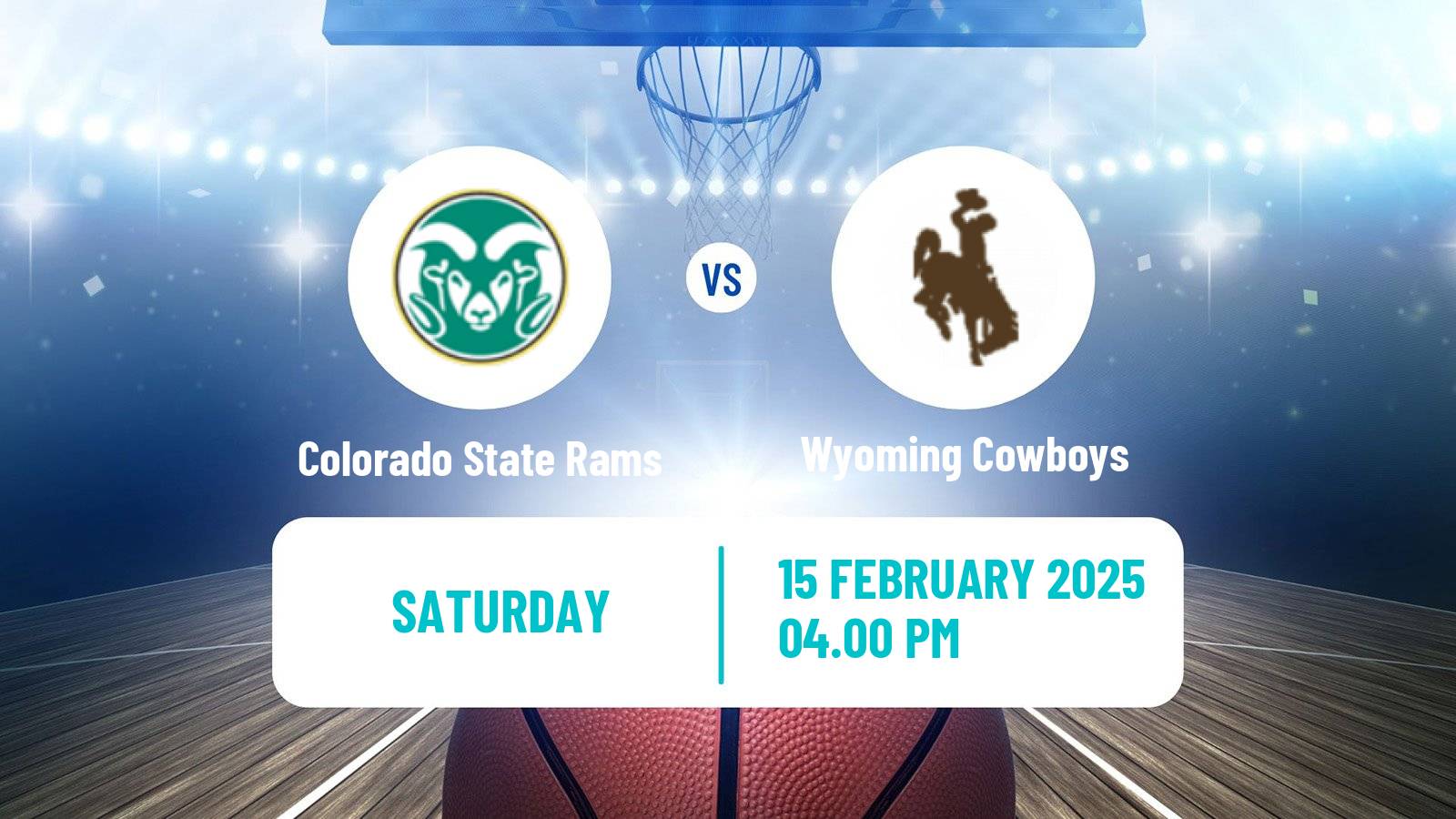 Basketball NCAA College Basketball Colorado State Rams - Wyoming Cowboys