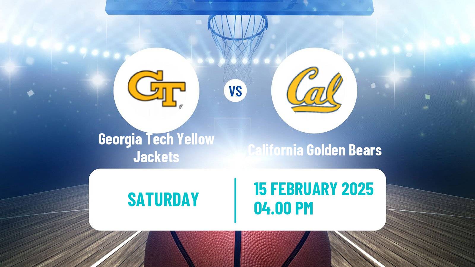 Basketball NCAA College Basketball Georgia Tech Yellow Jackets - California Golden Bears