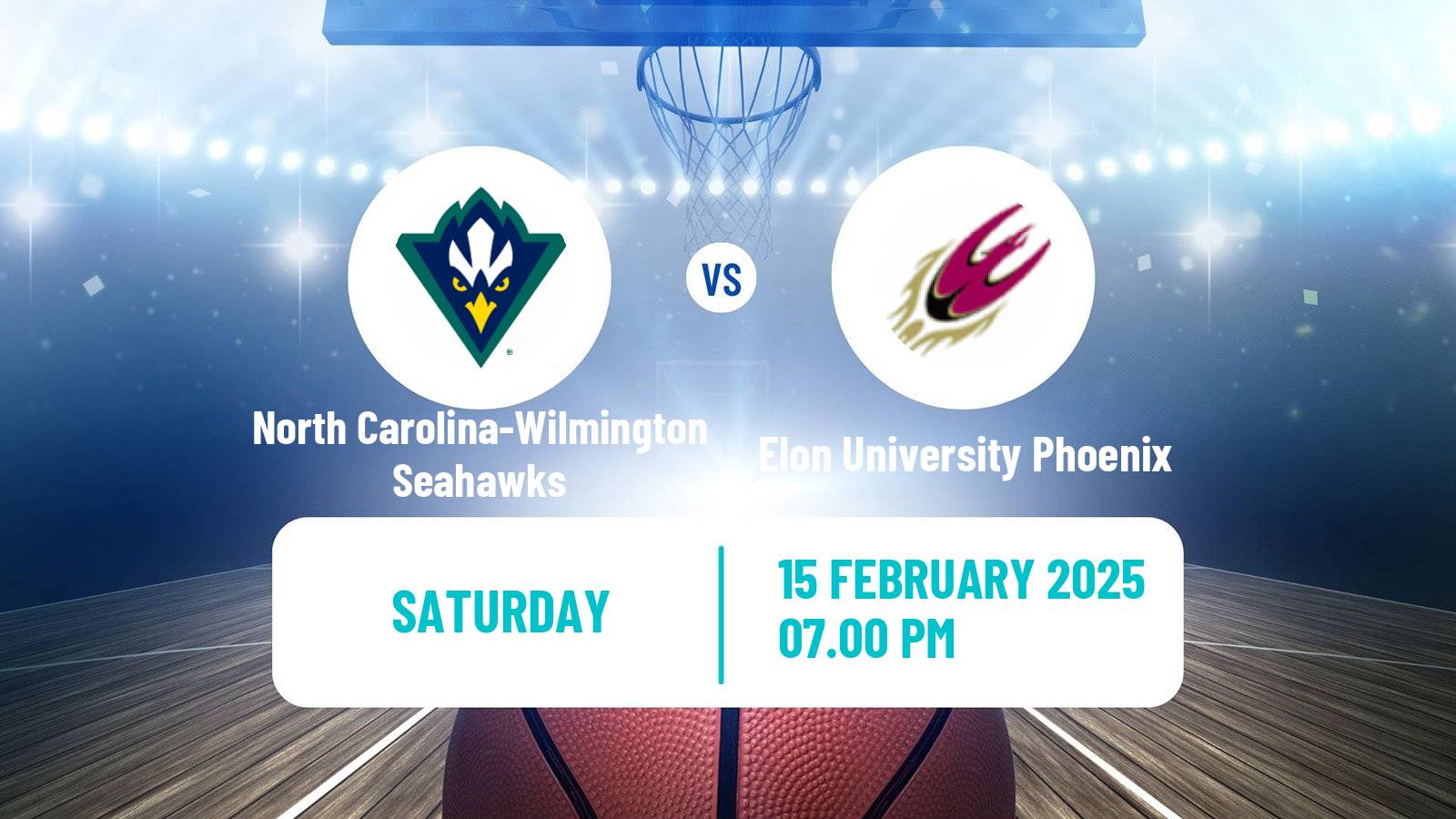 Basketball NCAA College Basketball North Carolina-Wilmington Seahawks - Elon University Phoenix