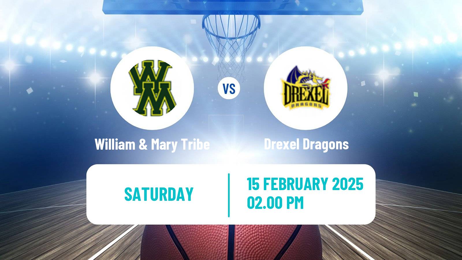 Basketball NCAA College Basketball William & Mary Tribe - Drexel Dragons