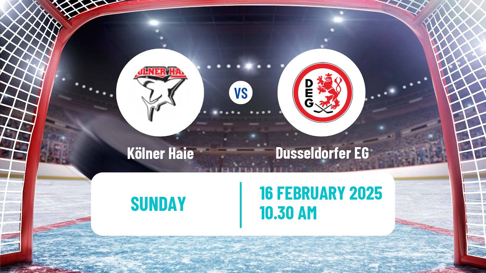 Hockey German Ice Hockey League Kölner Haie - Dusseldorfer EG