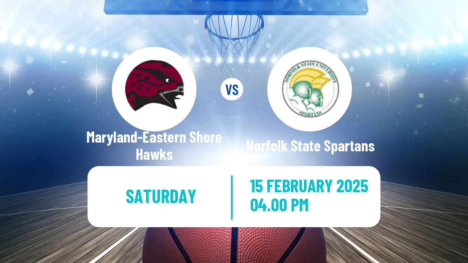 Basketball NCAA College Basketball Maryland-Eastern Shore Hawks - Norfolk State Spartans