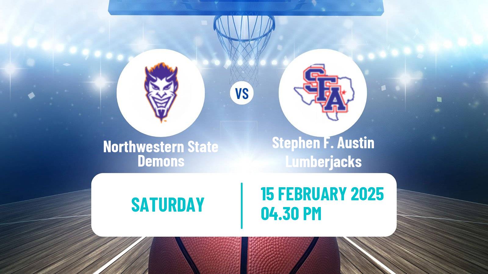 Basketball NCAA College Basketball Northwestern State Demons - Stephen F. Austin Lumberjacks